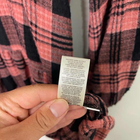 Anthropologie Cloth & Stone NWOT Daia Plaid Peasant Fall Cottage Tie Dress XL - Picture 7 of 8